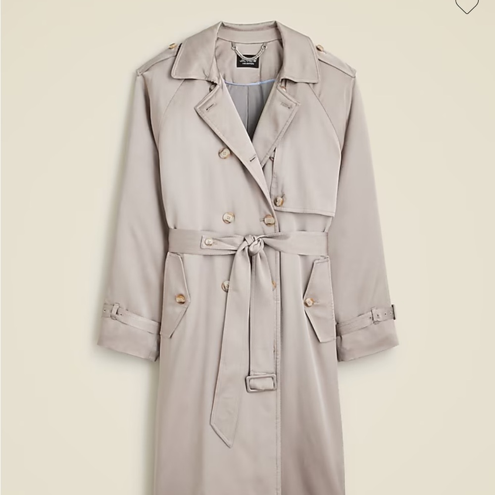 NWT Satin Trench Coat J. Crew